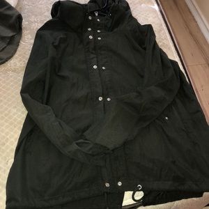 Army green jacket with hoodie